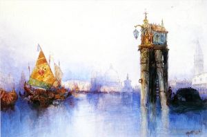 Artist Thomas Moran's Work - Venetian Canal Scene