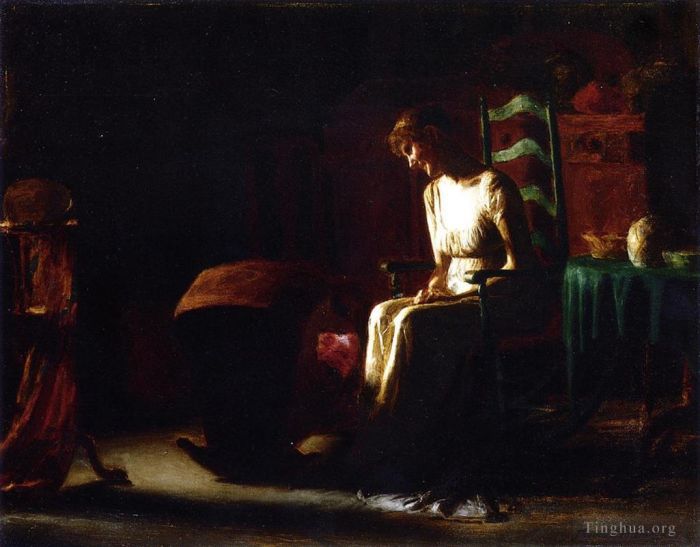 Thomas Pollock Anshutz Oil Painting - Woman in a Rocking Chair