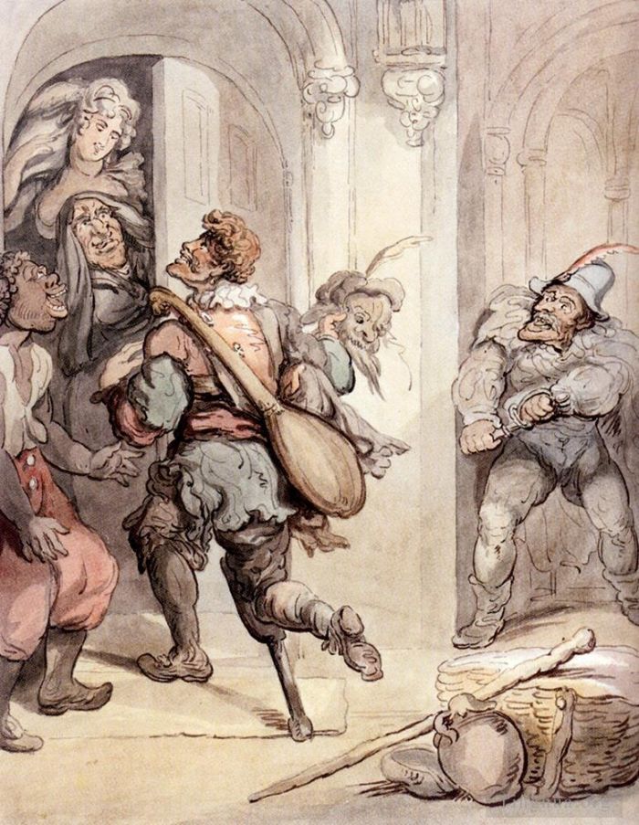 Thomas Rowlandson Various Paintings - Travelling Players