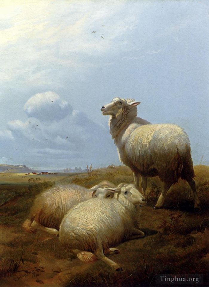 Thomas Sidney Cooper Oil Painting - Sheep At Pasture