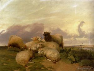 Artist Thomas Sidney Cooper's Work - Sheep In Canterbury Water Meadows