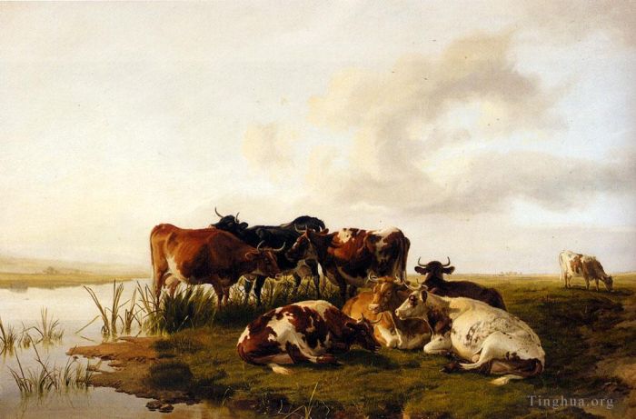 Thomas Sidney Cooper Oil Painting - The Lowland Herd