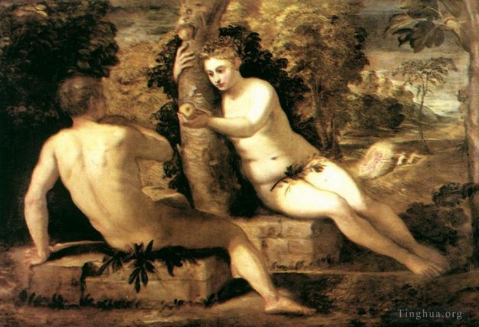 Tintoretto Oil Painting - Adam and Eve