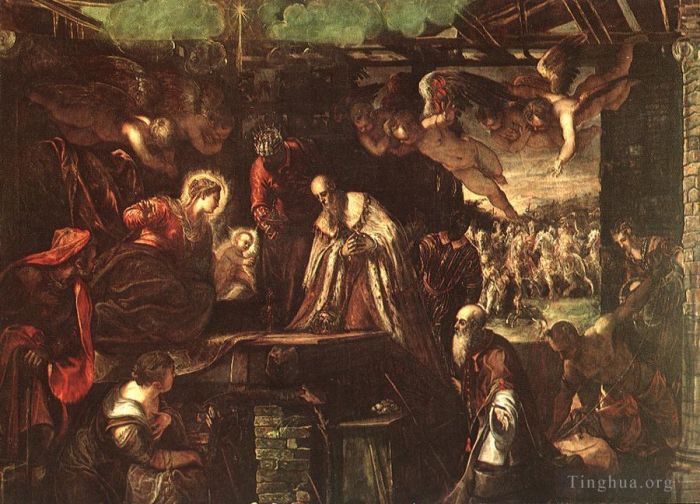 Tintoretto Oil Painting - Adoration of the Magi
