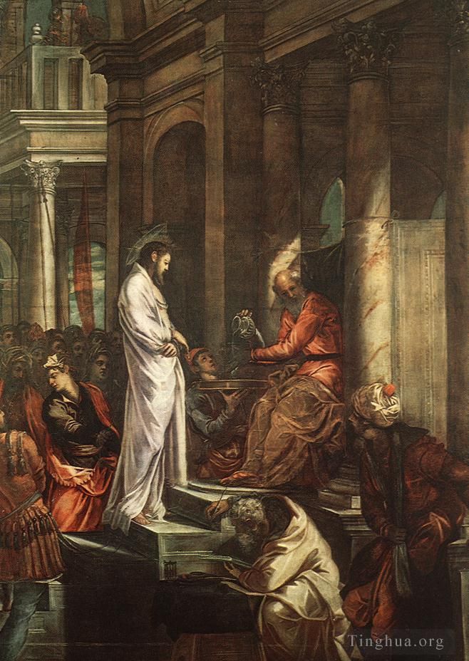 Tintoretto Oil Painting - Christ before Pilate