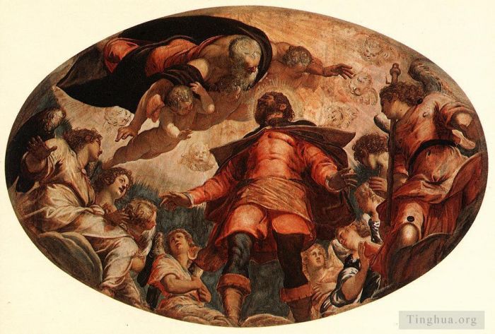 Tintoretto Oil Painting - Glorification of St Roch