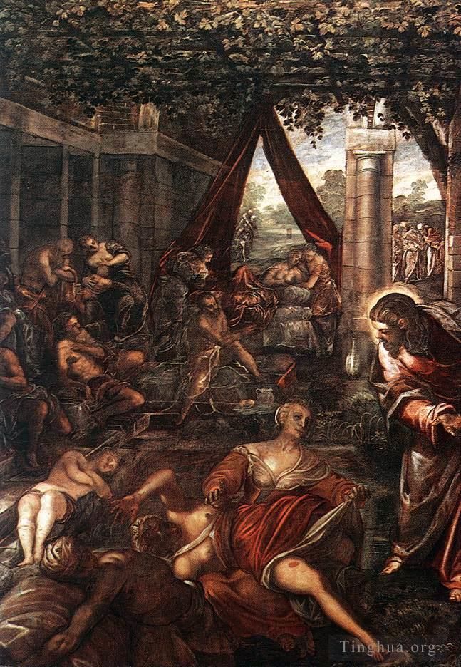 Tintoretto Oil Painting - La Probatica Piscina