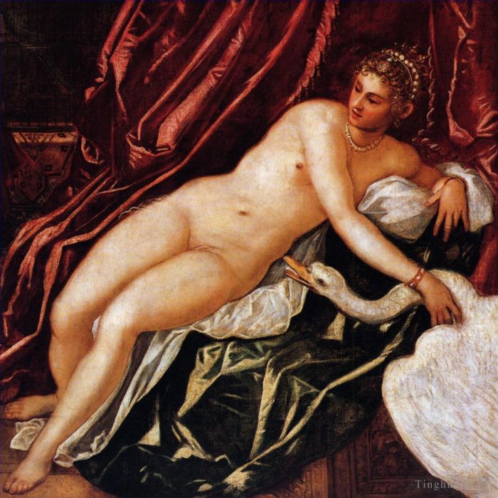 Tintoretto Oil Painting - Leda and the swan
