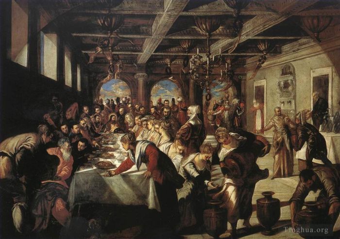 Tintoretto Oil Painting - Marriage at Cana
