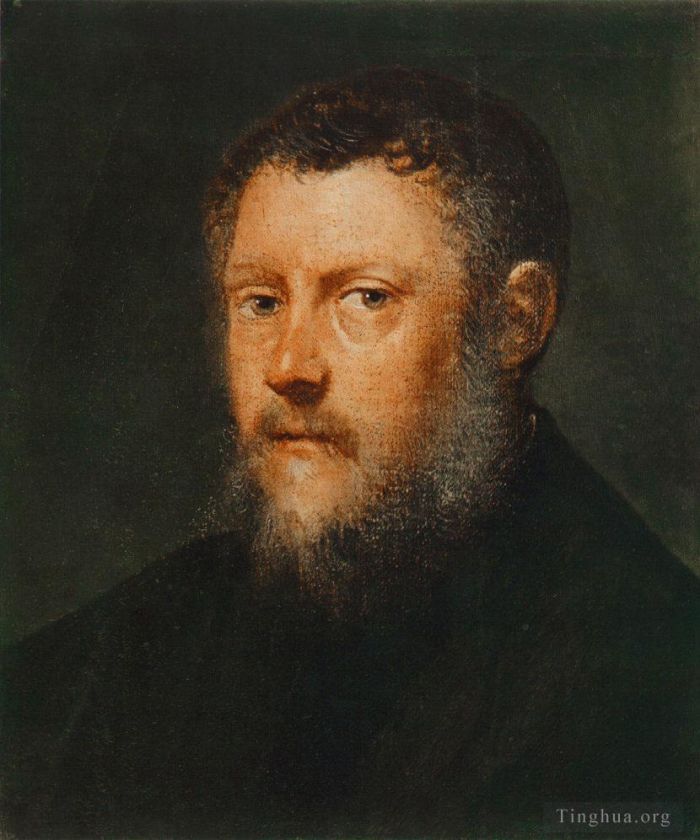 Tintoretto Oil Painting - Portrait of a Man fragment