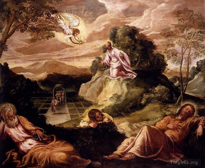 Tintoretto Oil Painting - Robusti Jacopo Agony In The Garden