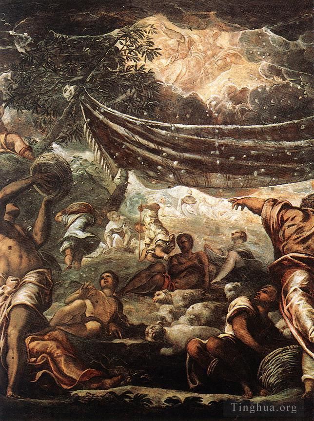 Tintoretto Oil Painting - The Miracle of Manna detail