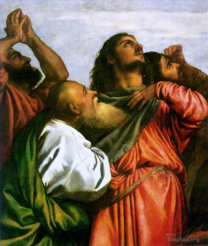 Titian Oil Painting - Assumption detail