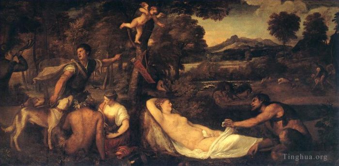 Titian Oil Painting - Jupiter and Anthiope Pardo Venus