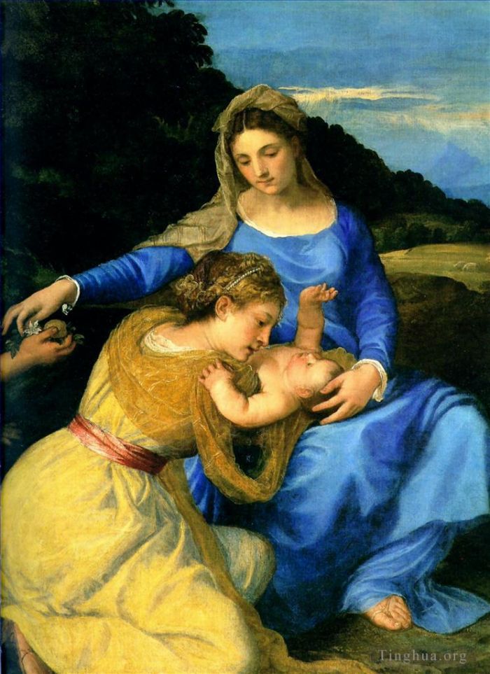 Titian Oil Painting - Madonna detail