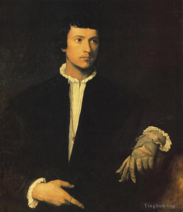 Titian Oil Painting - Man with Gloves