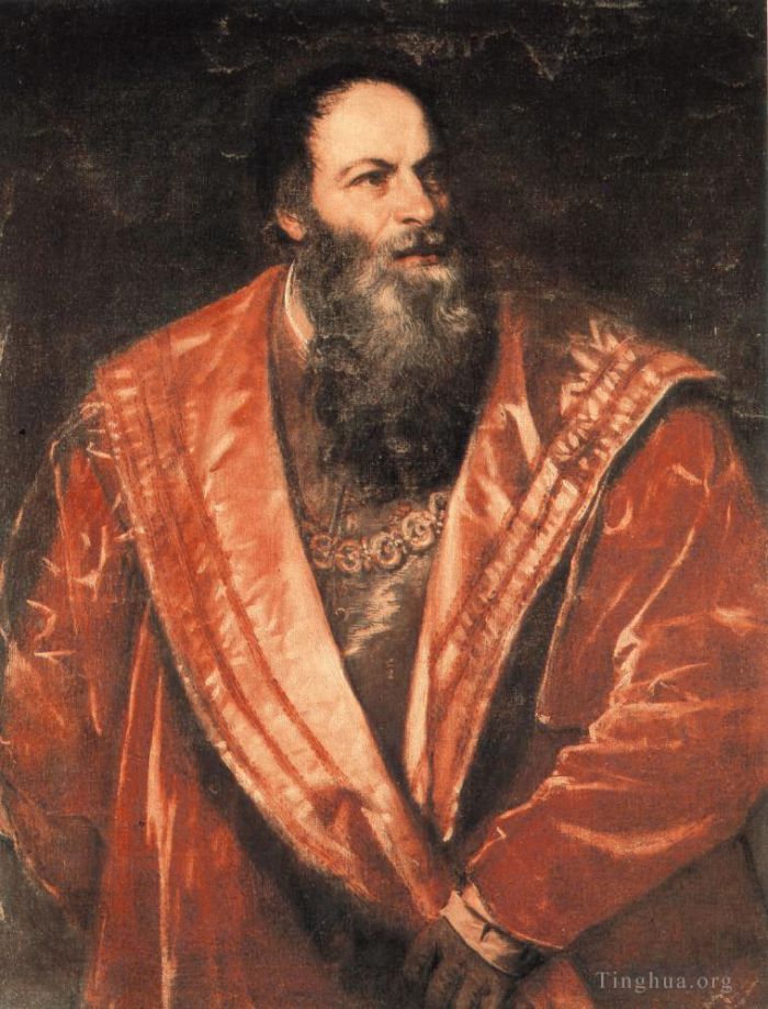 Titian Oil Painting - Portrait of Pietro Aretino