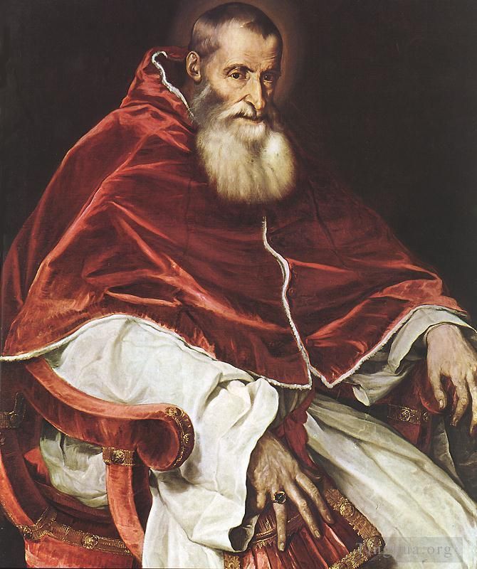 Titian Oil Painting - Portrait of Pope Paul III