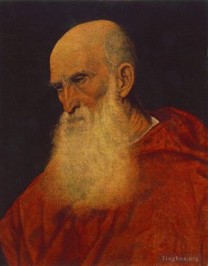 Artist Titian's Work - Portrait of an Old Man Pietro Cardinal Bembo