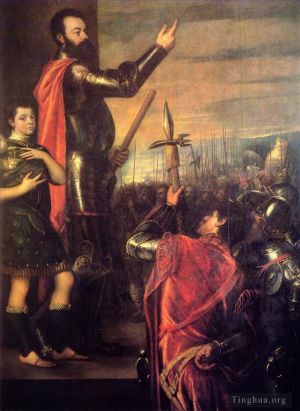 Artist Titian's Work - The Speech of Alfonso dAvalo 1540