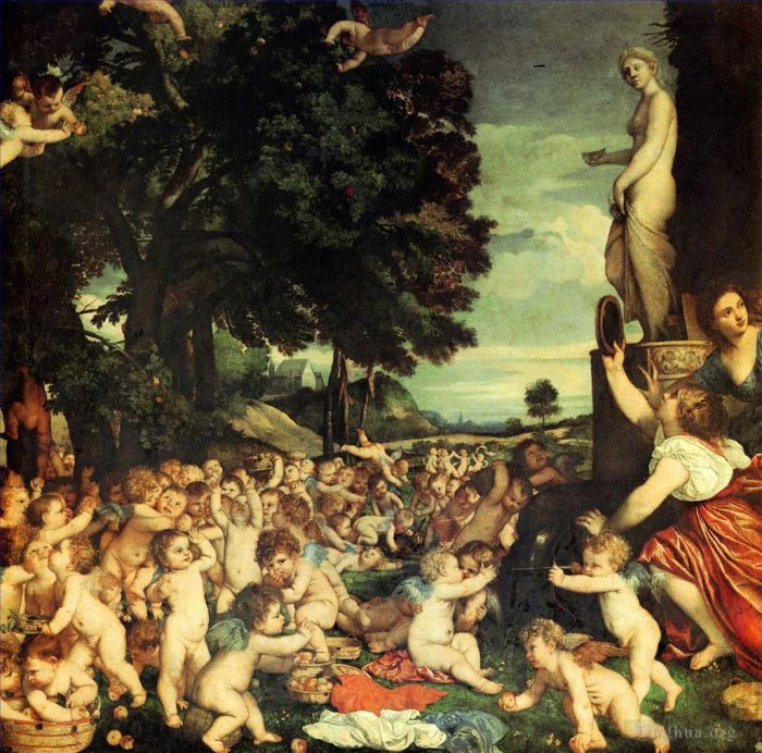 Titian Oil Painting - The Worship of Venus