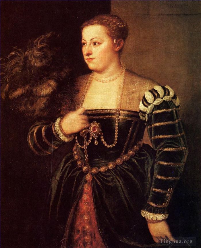 Titian Oil Painting - Titians daughter Lavinia 1560