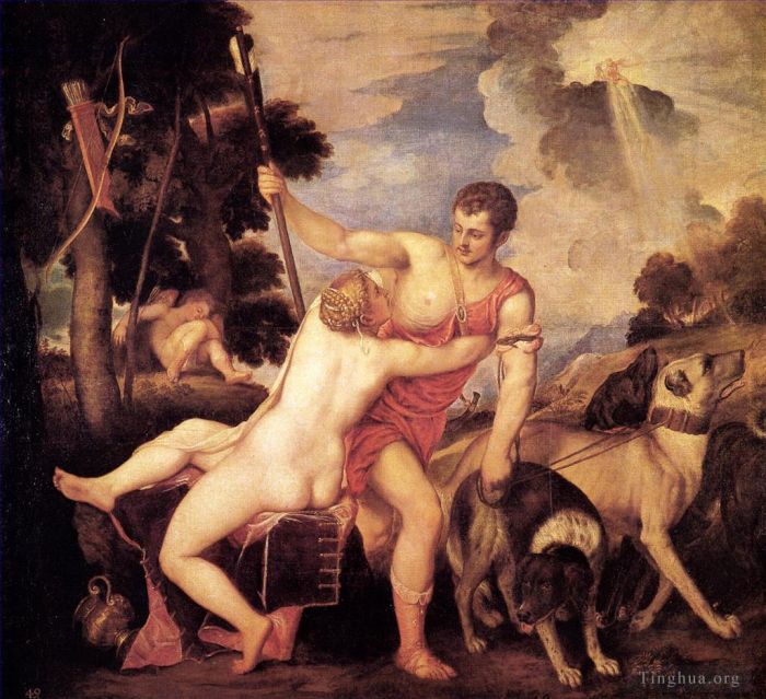 Titian Oil Painting - Venus and Adonis