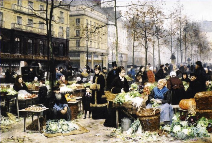 Victor Gabriel Gilbert Oil Painting - Market Day