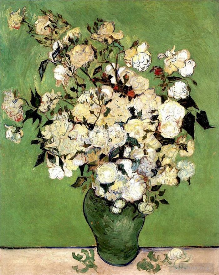 Vincent van Gogh Oil Painting - A Vase of Roses