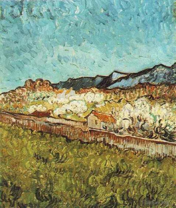 Vincent van Gogh Oil Painting - At the Foot of the Mountains