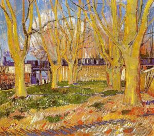 Artist Vincent van Gogh's Work - Avenue of Plane Trees near Arles Station