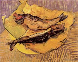 Artist Vincent van Gogh's Work - Bloaters on a Piece of Yellow Paper