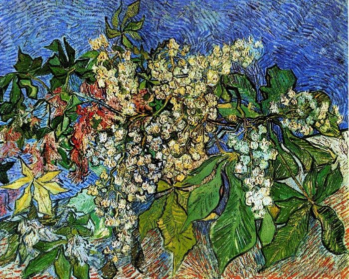 Vincent van Gogh Oil Painting - Blossoming Chestnut Branches