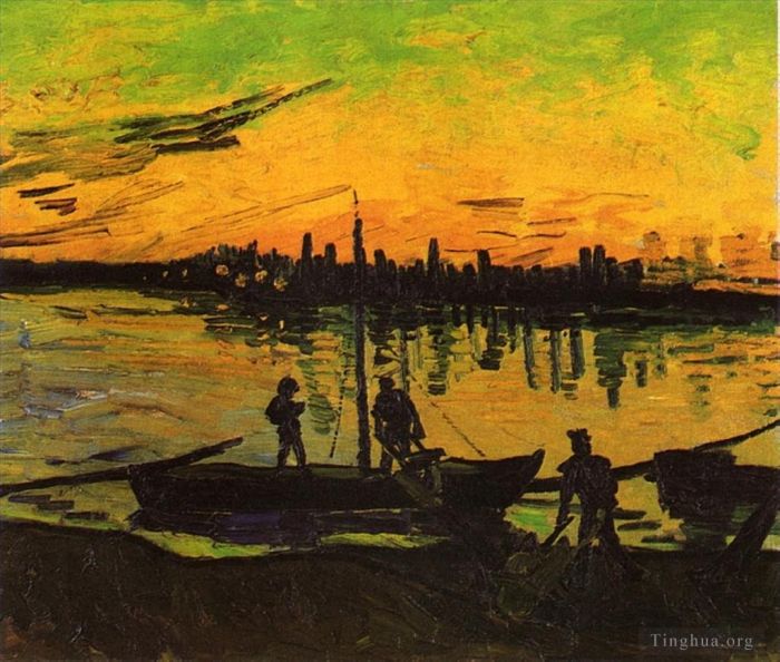Vincent van Gogh Oil Painting - Coal Barges 2