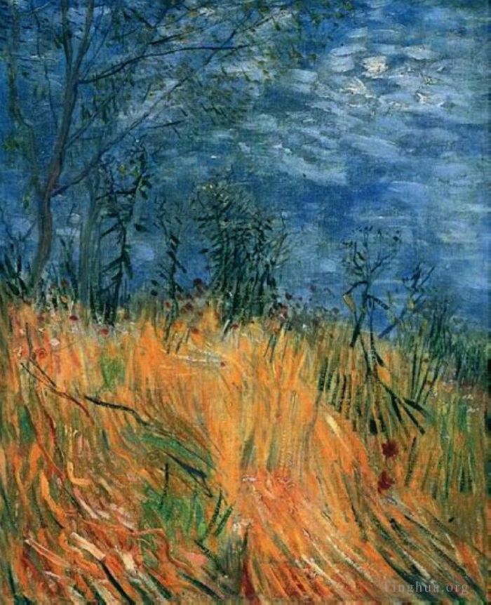 Vincent van Gogh Oil Painting - Edge of a Wheatfield with Poppies