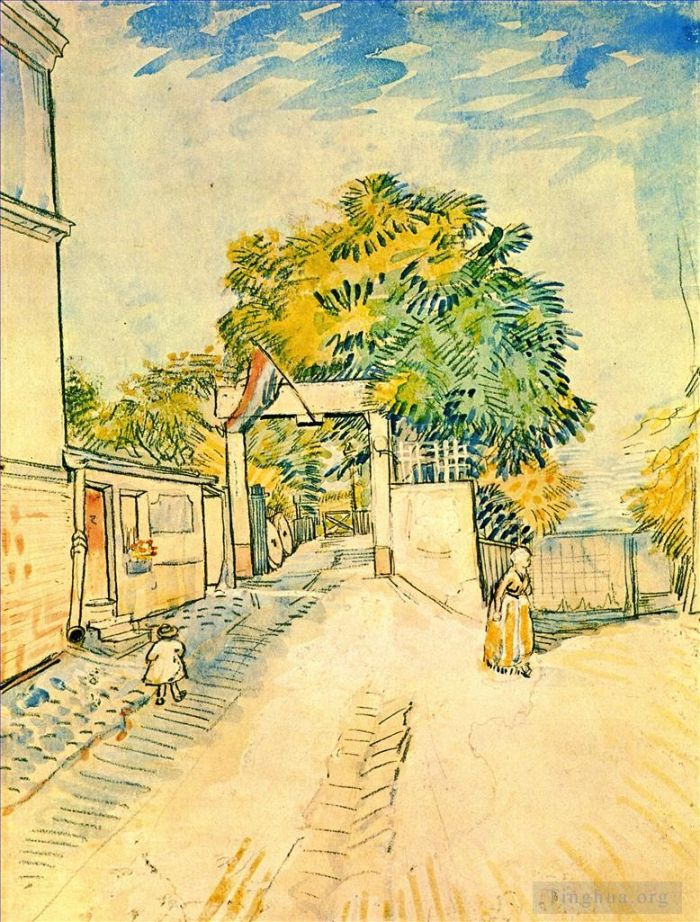Vincent van Gogh Oil Painting - Entrance to the Moulin de la Galette