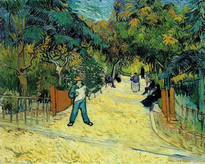 Vincent van Gogh Oil Painting - Entrance to the Public Garden in Arles