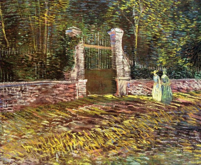 Vincent van Gogh Oil Painting - Entrance to the Voyer d Argenson Park at Asnières