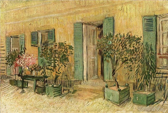Vincent van Gogh Oil Painting - Exterior of a Restaurant at Asnières