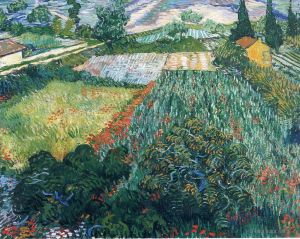 Artist Vincent van Gogh's Work - Field with Poppies 2