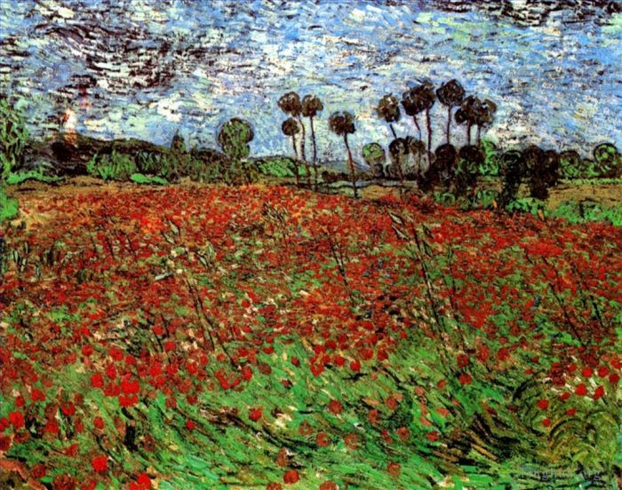 Vincent van Gogh Oil Painting - Field with Poppies