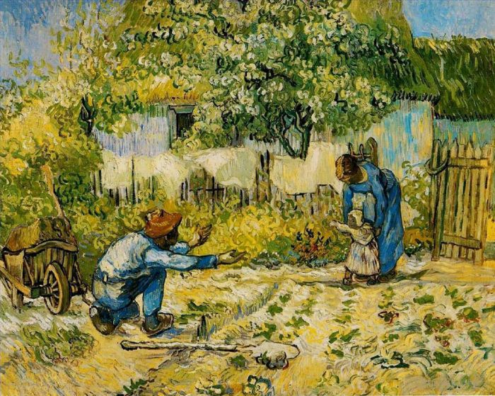 Vincent van Gogh Oil Painting - First Steps after Millet