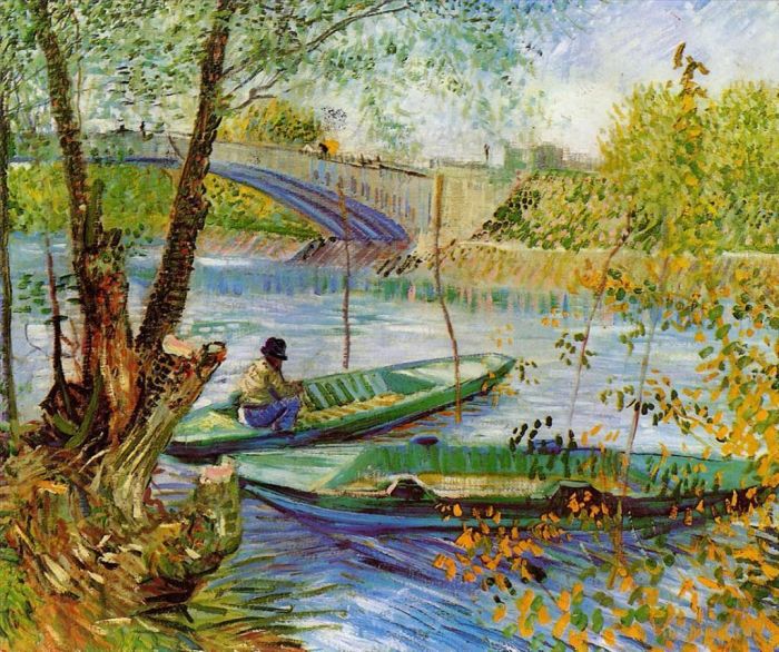 Vincent van Gogh Oil Painting - Fishing in Spring, the Pont de Clichy (Asnières)