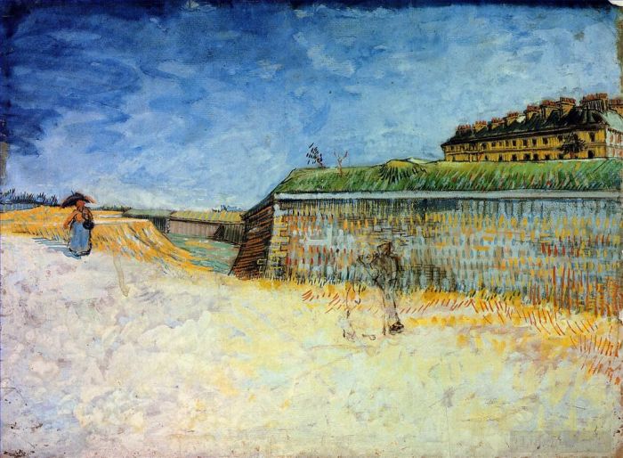 Vincent van Gogh Oil Painting - Fortifications of Paris with Houses