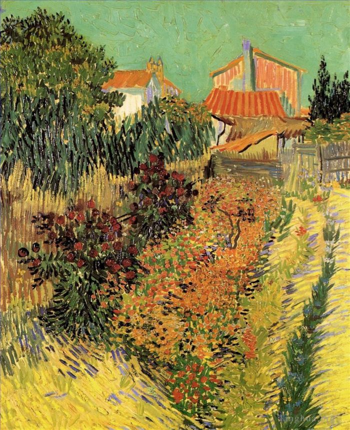 Vincent van Gogh Oil Painting - Garden Behind a House