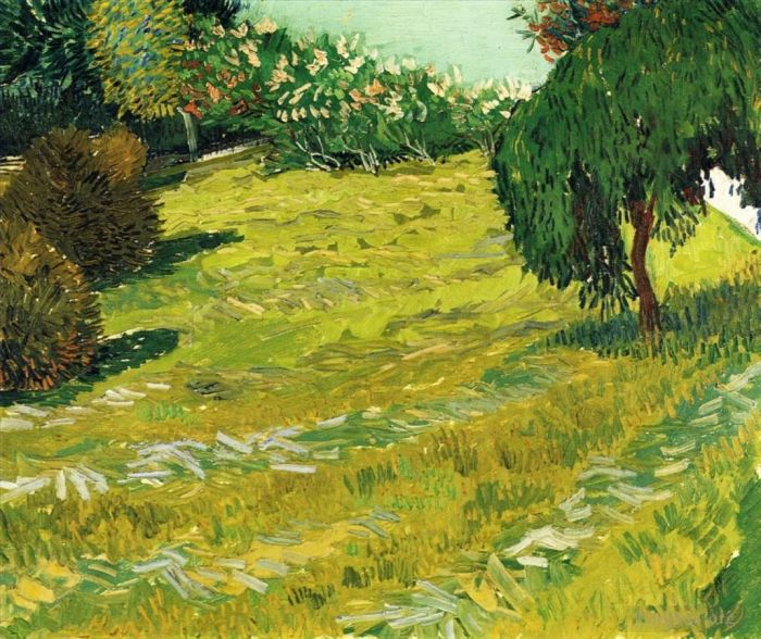 Vincent van Gogh Oil Painting - Garden with Weeping Willow