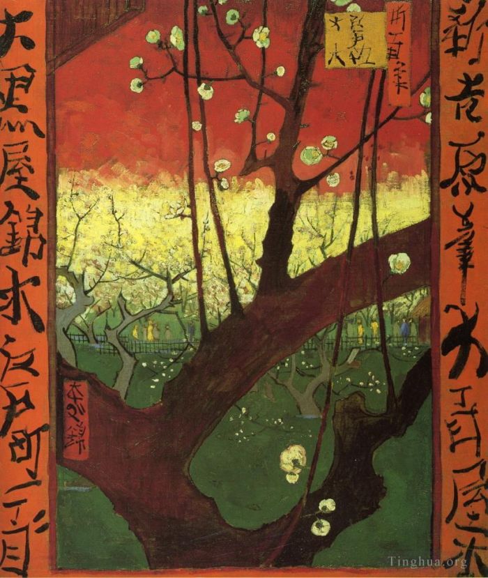 Vincent van Gogh Oil Painting - Japonaiserie after Hiroshige