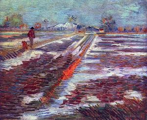 Artist Vincent van Gogh's Work - Landscape with Snow