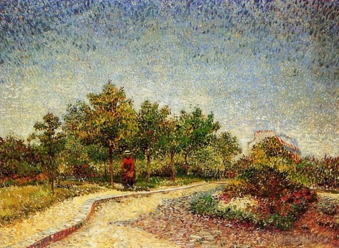 Vincent van Gogh Oil Painting - Lane in Voyer dArgenson Park at Asnières