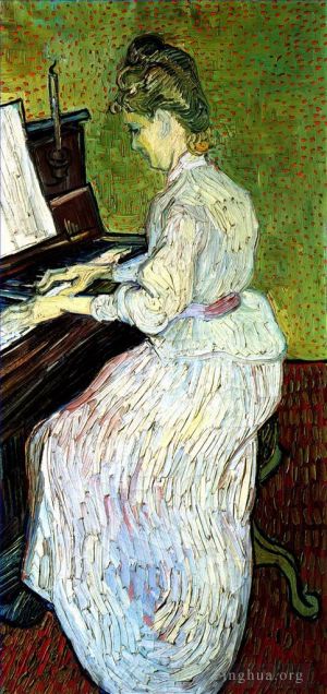 Artist Vincent van Gogh's Work - Marguerite Gachet at the Piano